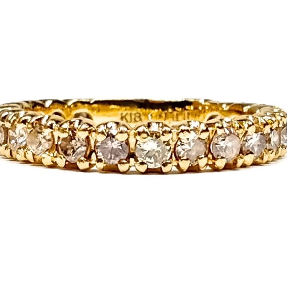 Dazzling natural 1 Ct diamonds champagne colors on 18k YG Ring size 5 - Picture 7 of 17